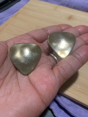 Vintage Gay Boyer Gold Triangular Clip-On Earrings